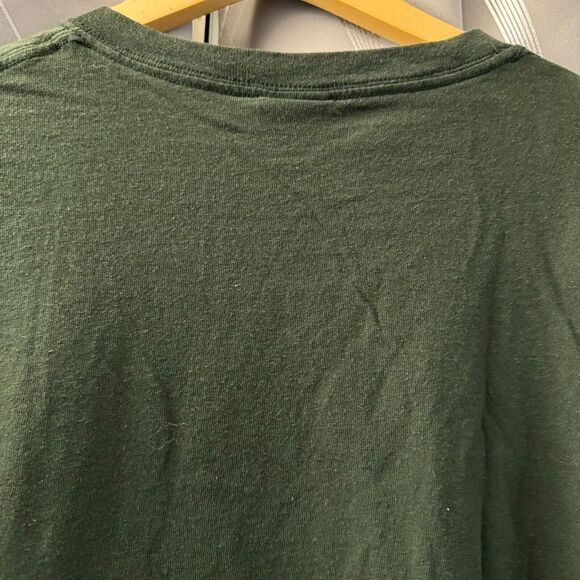 Snoopy Green T Shirt Christmas Lights Peanuts Gang Heavy Cotton Mens L Relaxed - Picture 2 of 15